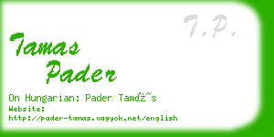 tamas pader business card